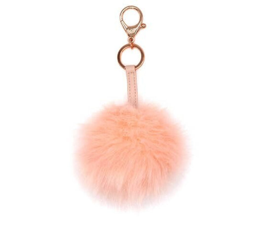 Itzy Ritzy Diaper Bag Charm Pouf Keychain- Blush