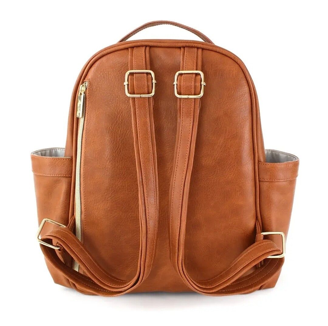 Itzy Ritzy Mini Diaper Bag Boss Backpack Cognac