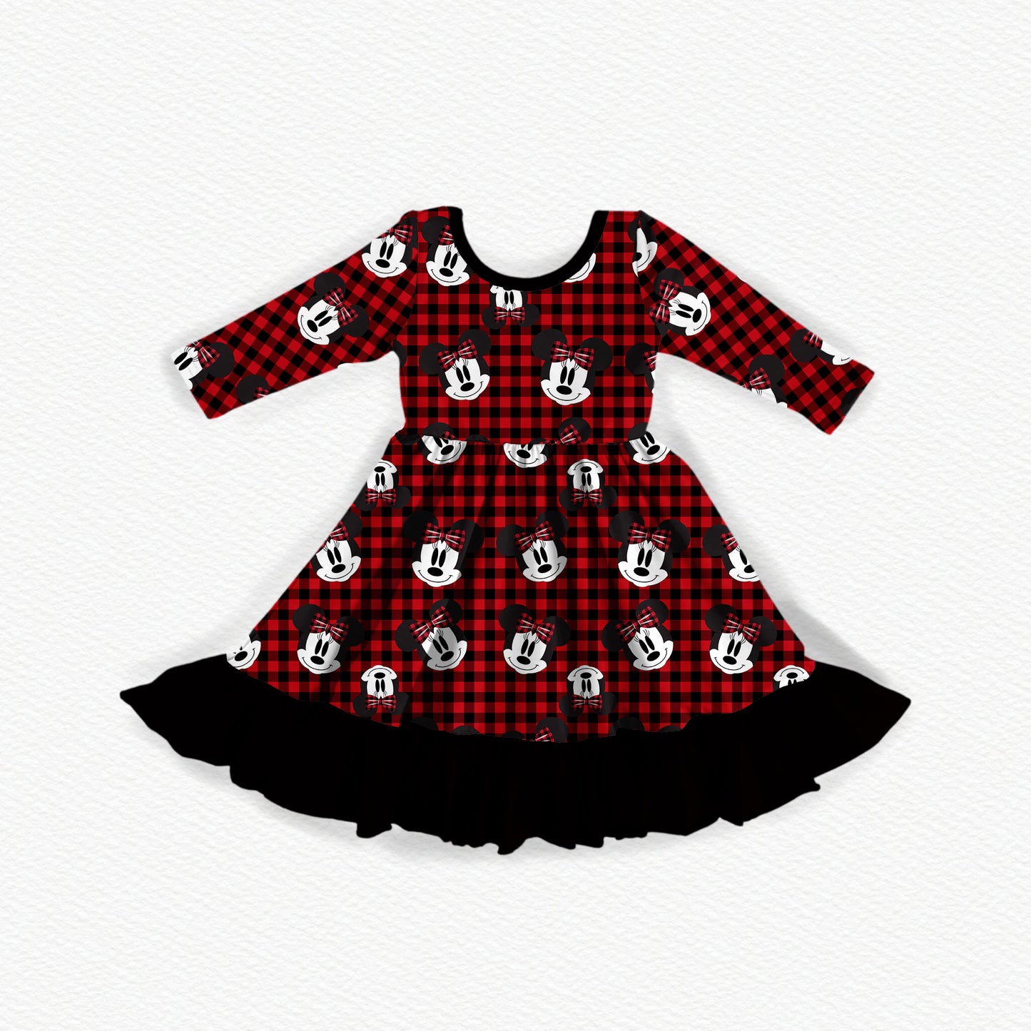 Holiday Minnie Bamboo Long Sleeve Dress