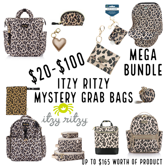 Itzy Ritzy Mystery MEGA Grab Bag - $185 Value - teethers, charms, bags, accessories