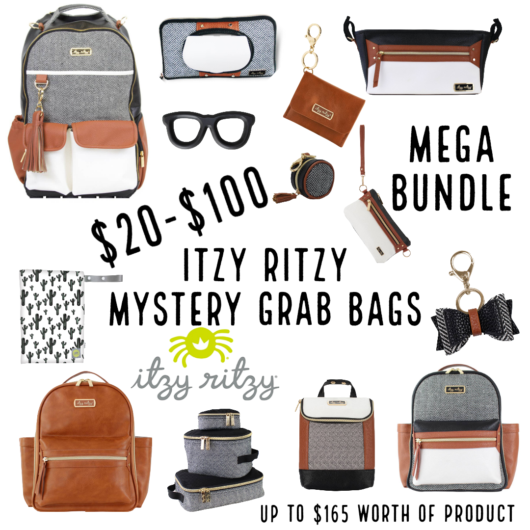 Itzy Ritzy Mystery Grab Bag - $30 Value - teethers, charms, bags, accessories
