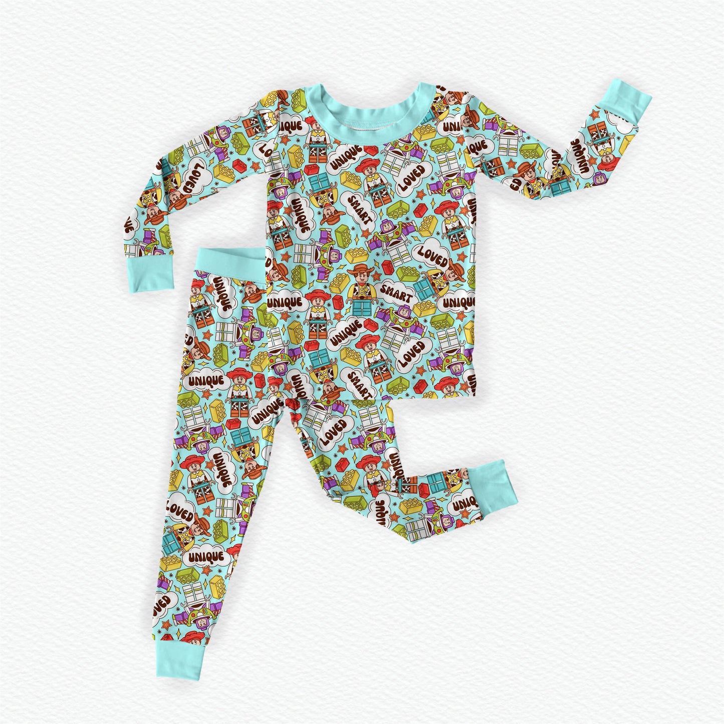 Build & Beyond Bamboo Long Sleeve Two Piece Pajama Set