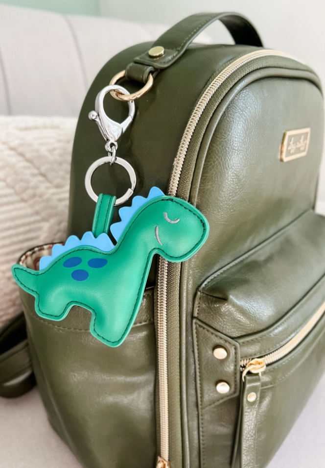 Itzy Ritzy - NEW Green Dino Charm Keychain