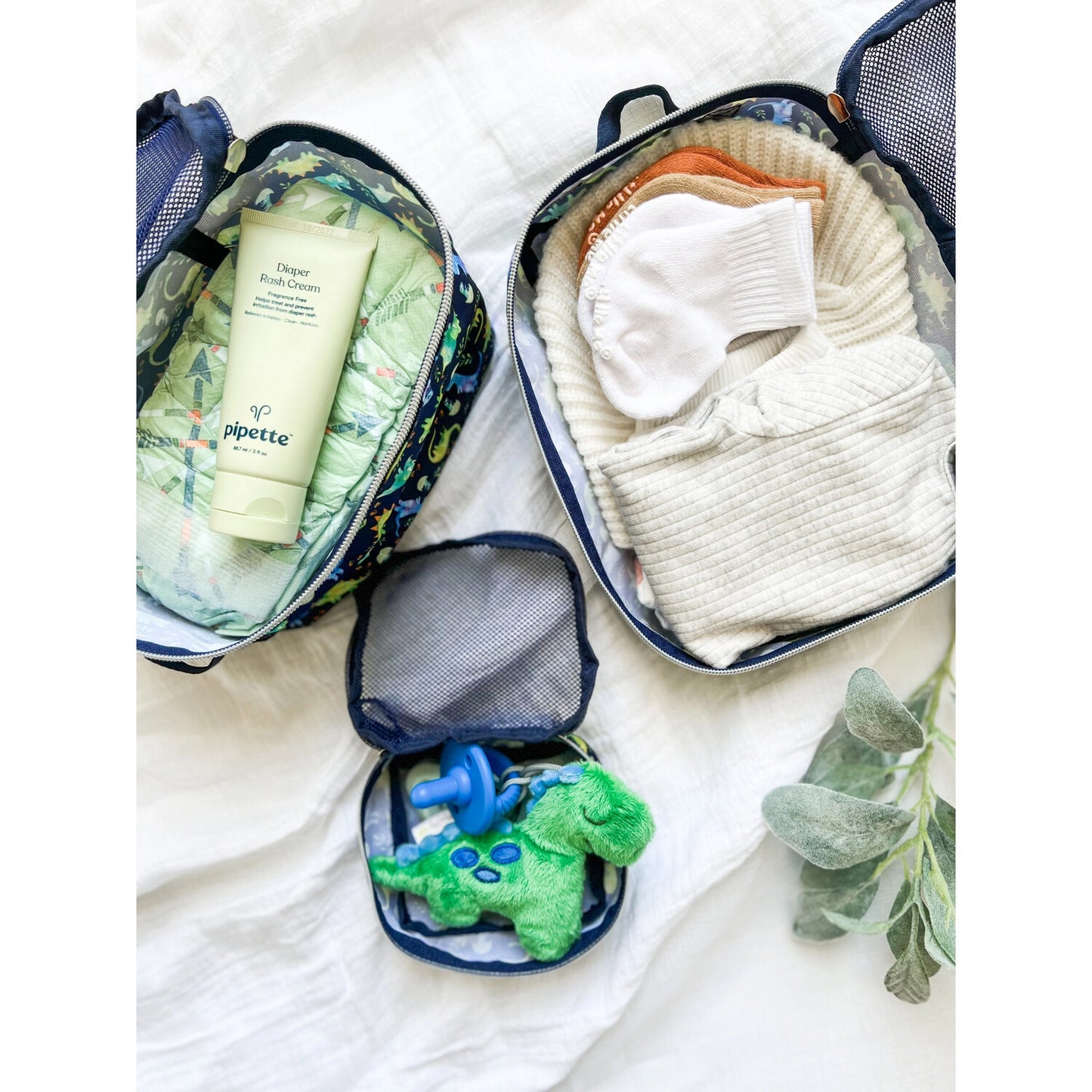 Itzy Ritzy Pack Like A Boss Packing Cubes Blue Dino