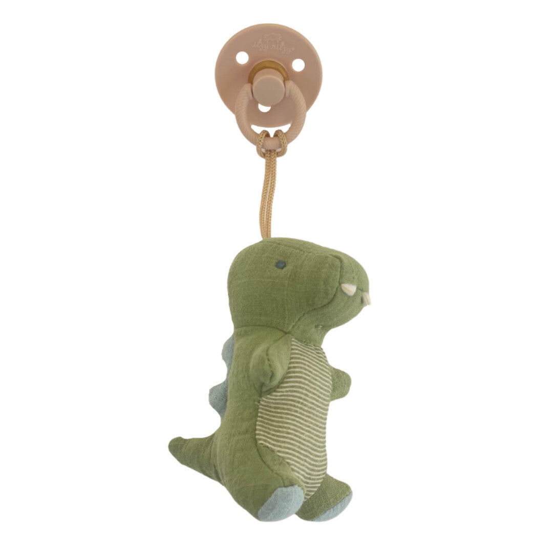 Bitzy Pal Dino Natural Rubber Pacifier & Stuffed Animal - Itzy Ritzy