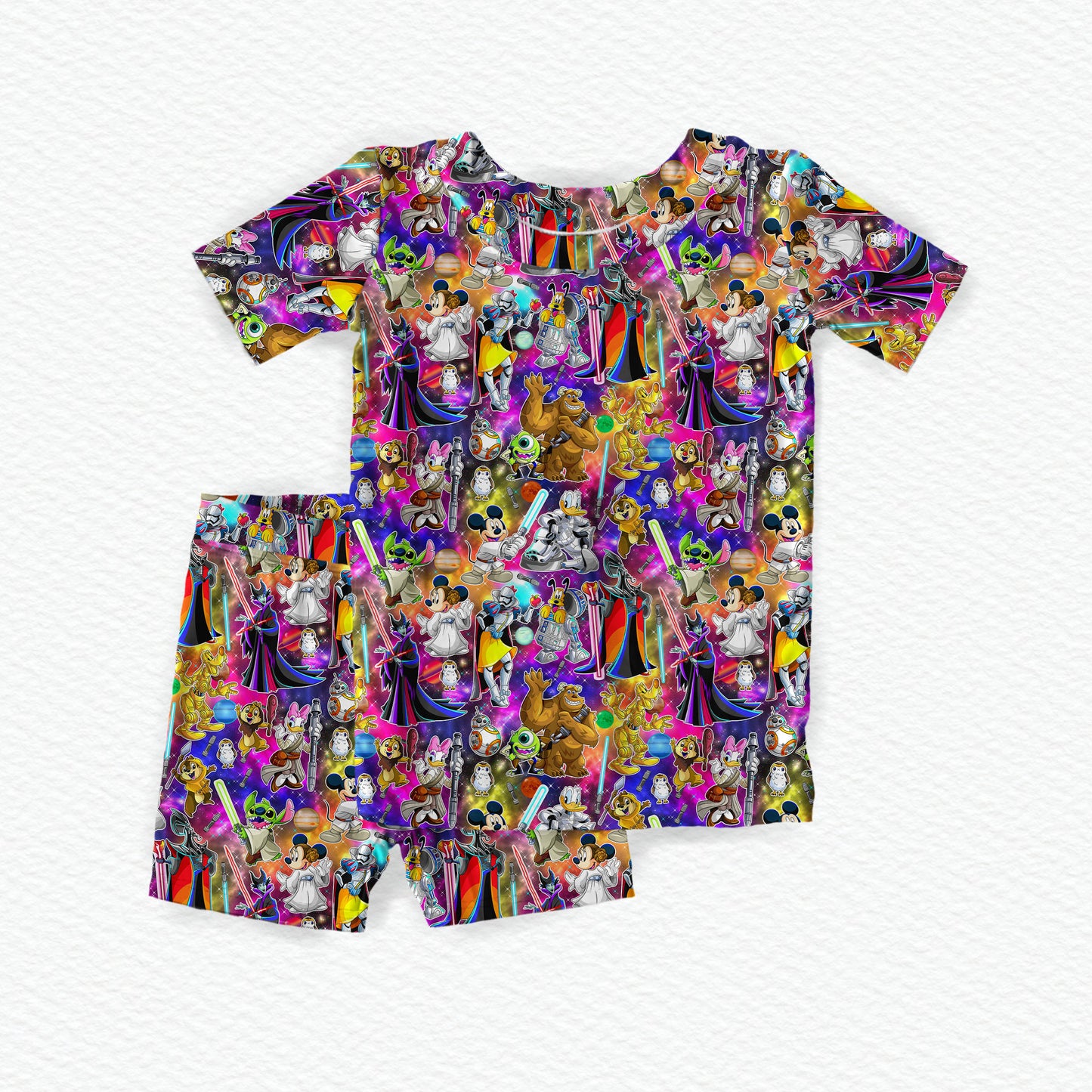Magical Force Bamboo Short Sleeve & Shorts Two Piece Pajama Set