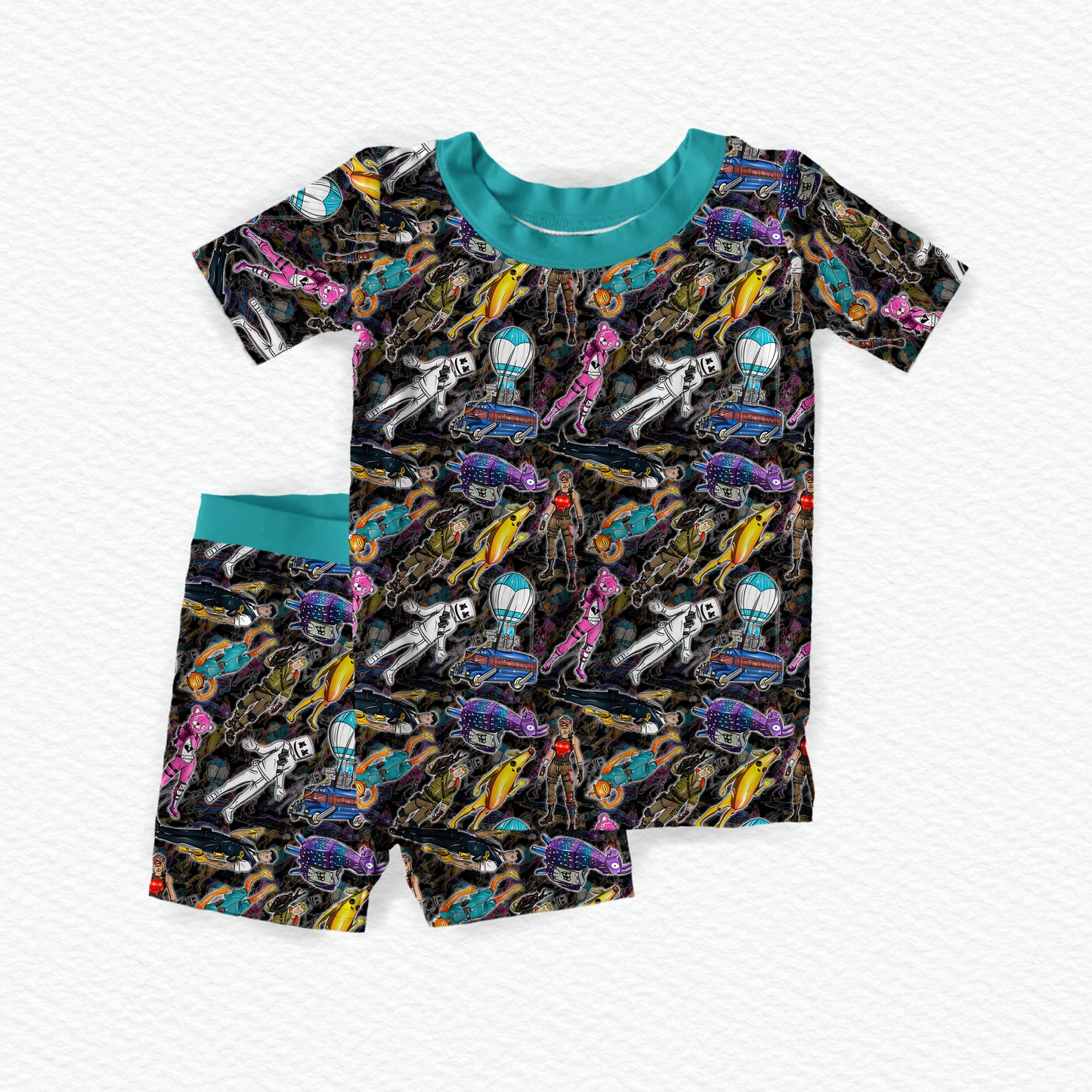 Cranking 90s Bamboo Short Sleeve & Shorts Two Piece Pajama Set