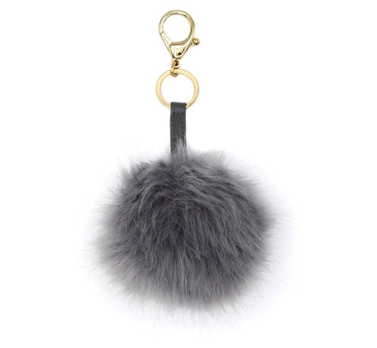 Itzy Ritzy Diaper Bag Charm Pouf Keychain- Gray