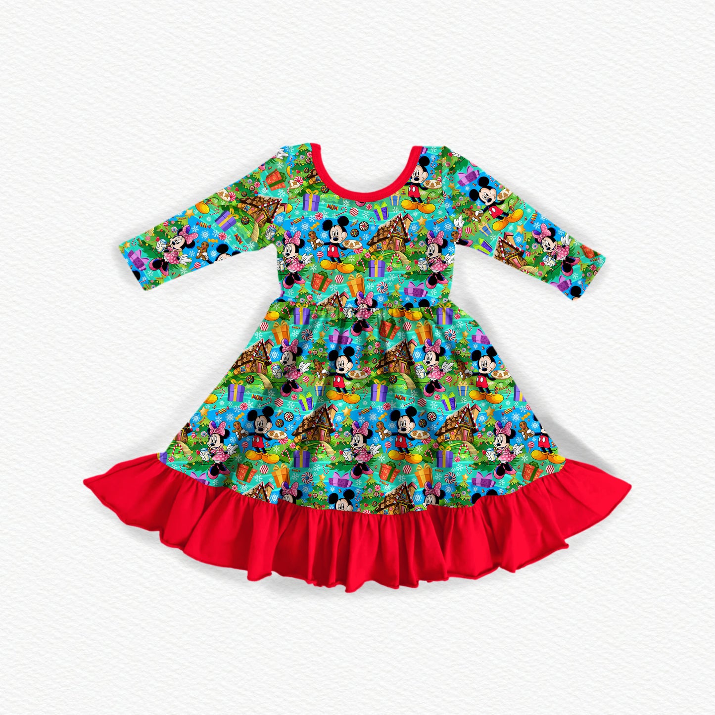 Candy Cane Lane Bamboo Long Sleeve Dress