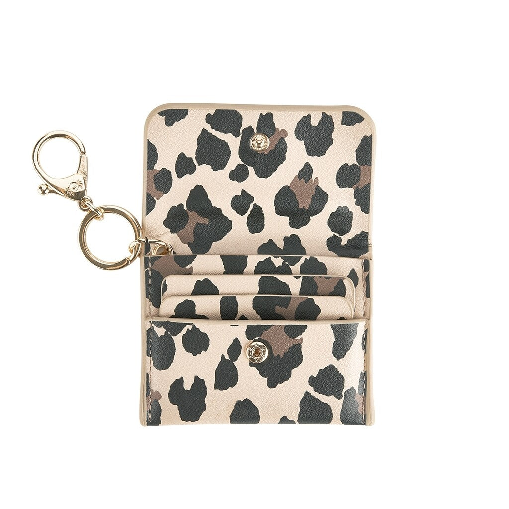 Itzy Ritzy Mini Wallet™ Card Holder & Key Chain Charm- Leopard