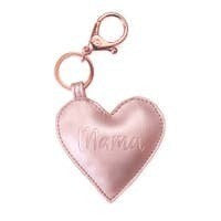 Itzy Ritzy Charm Keychain- Gold Mama Heart