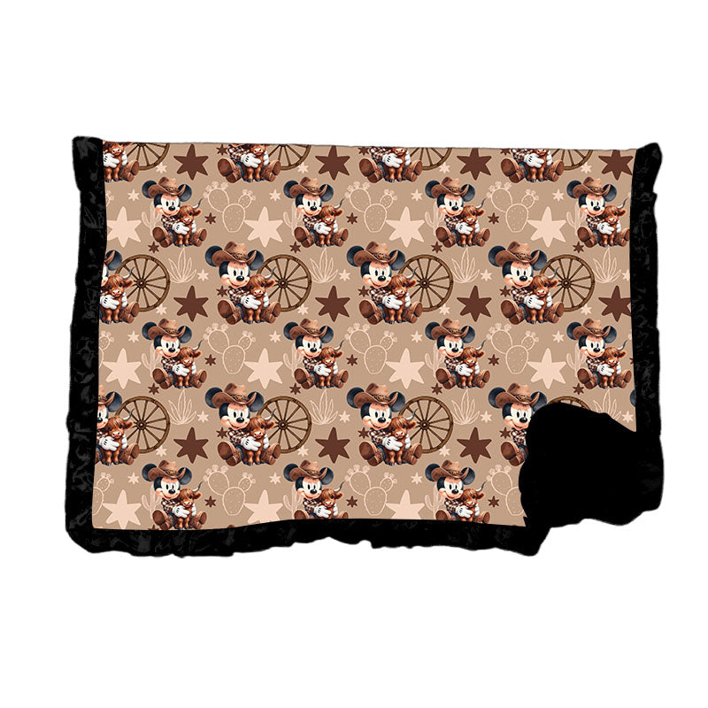 Mickey Moo Bamboo Minky Dot Toddler Blanket With Ruffle