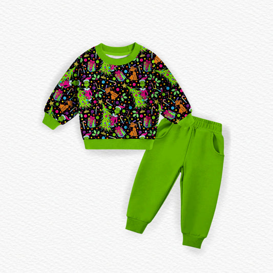 Neon Grump Christmas Bamboo Crewneck & Jogger Set