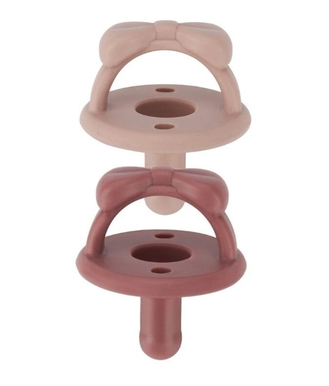 Itzy Ritzy Sweetie Soothers - Clay and Rosewood Bows