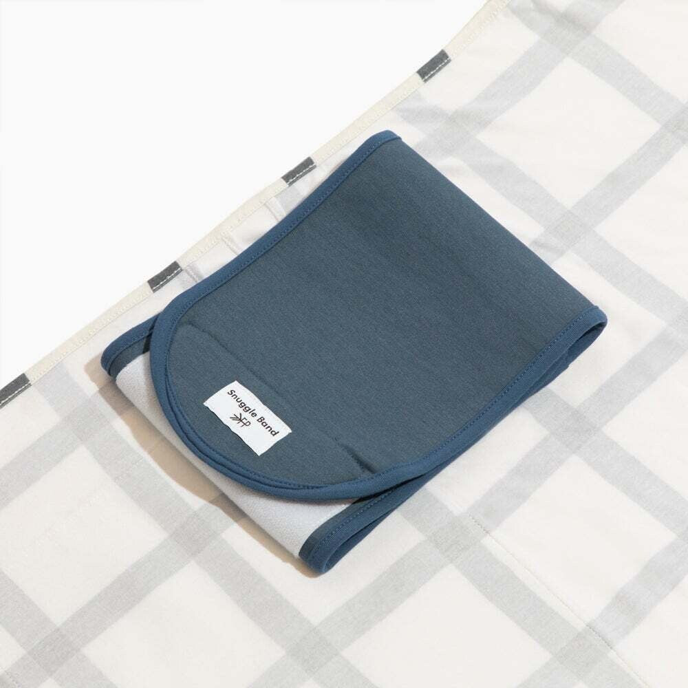 Indigo Windowpane Swaddle II w/ Laundry Bag & Snuggle Band