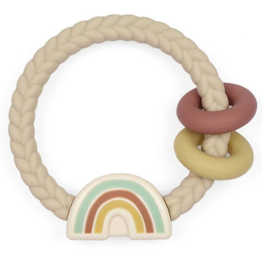 Itzy Ritzy Rattle Natural Rainbow Braid