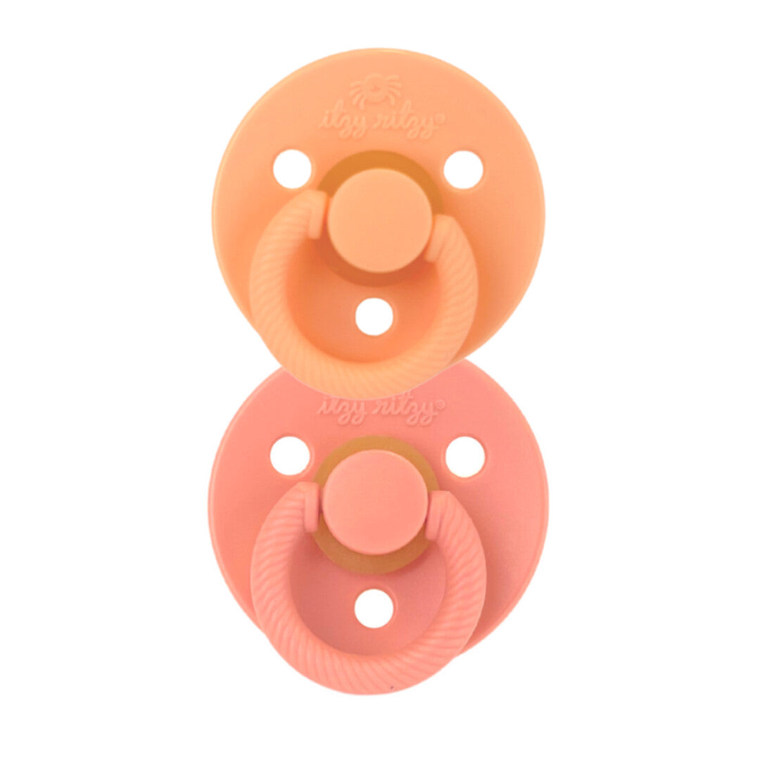 Itzy Soother Apricot/Terracotta Natural Rubber Pacifiers- Itzy Ritzy