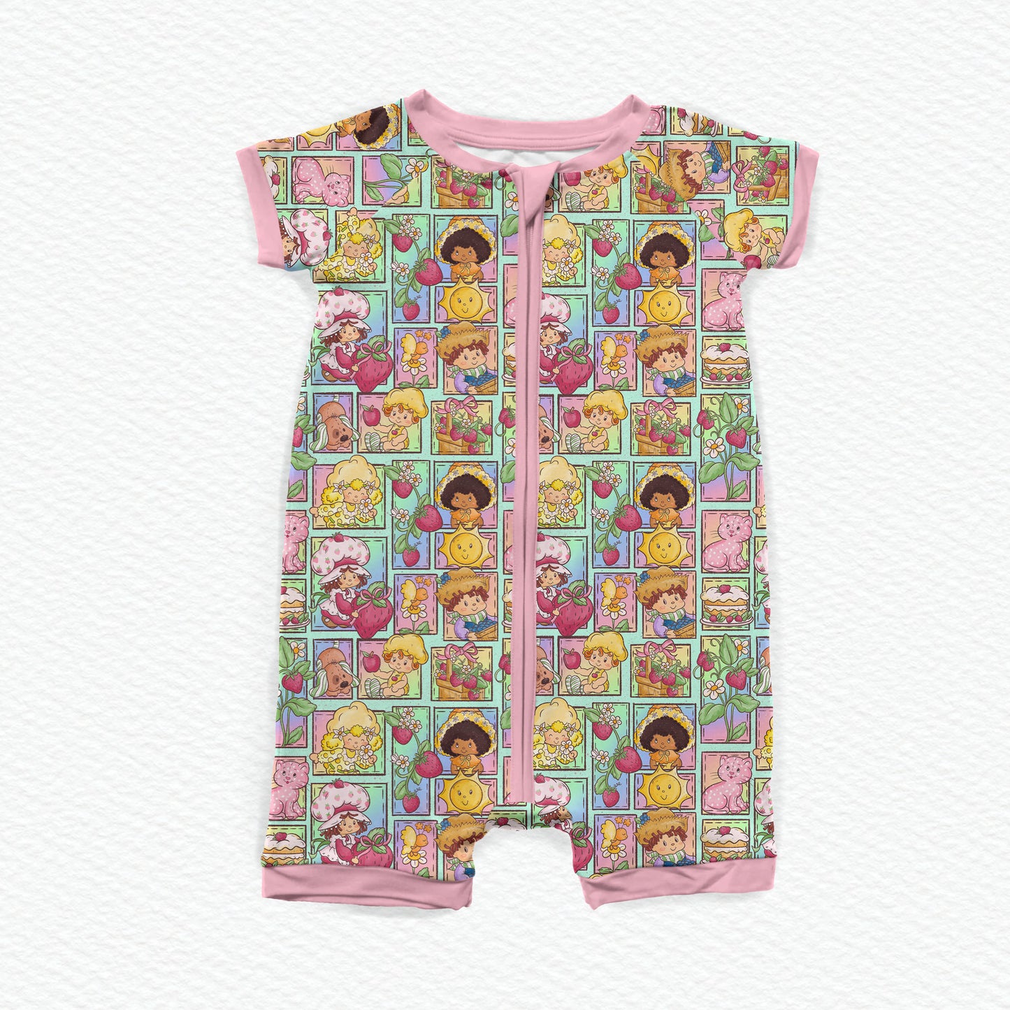 Strawberry Patchwork Bamboo Shortie