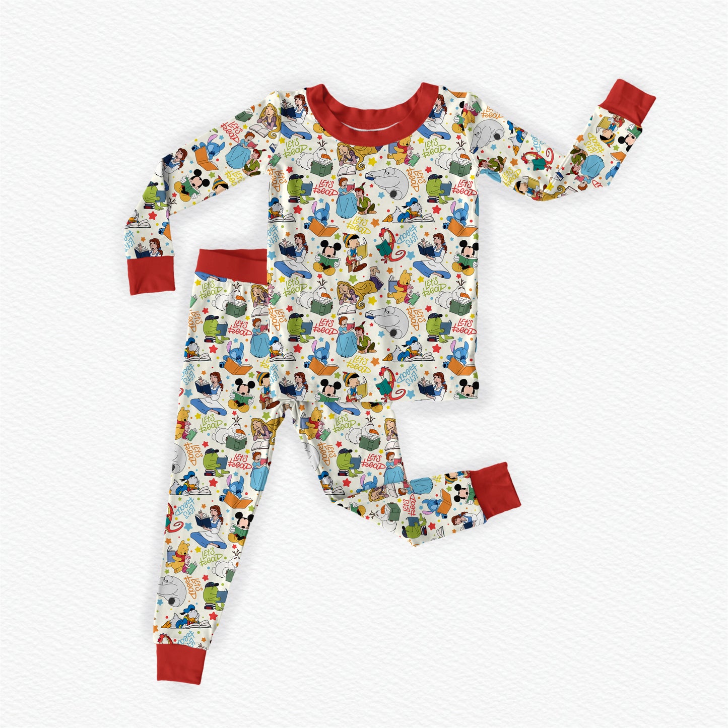 Let's Read Bamboo Long Sleeve Two Piece Pajama Set