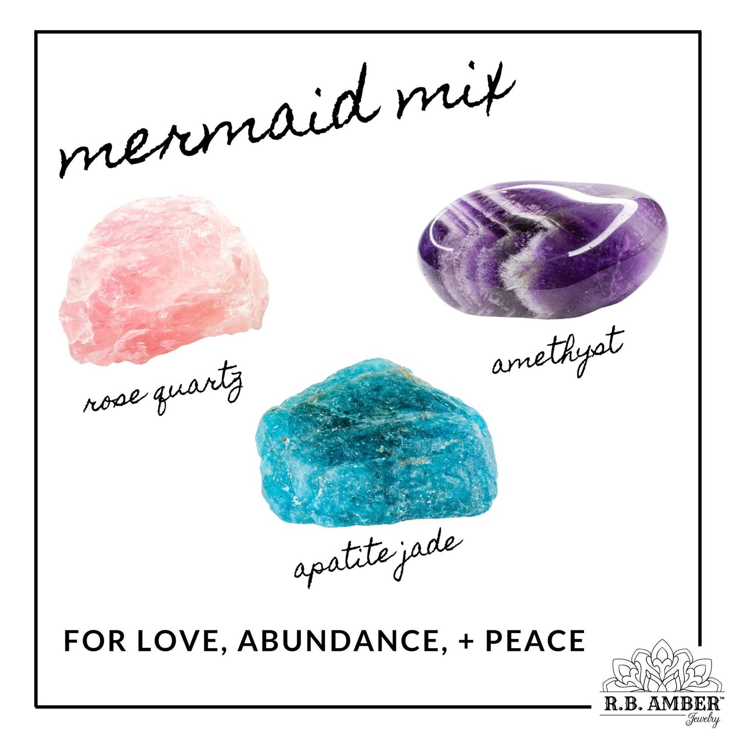 Mermaid Mix + Raw Cognac Amber Necklace
