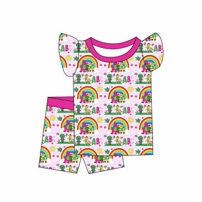 Barney & Butterflies Flutter Sleeve Bamboo Short Sleeve & Shorts Two Piece Pajama Set