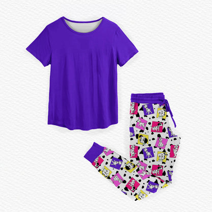 101 Dalmatians Bamboo Adult Jogger Style Sleep Set