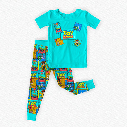 Patchwork Toys Bamboo Short Sleeve & Pants Two Piece Pajama Set
