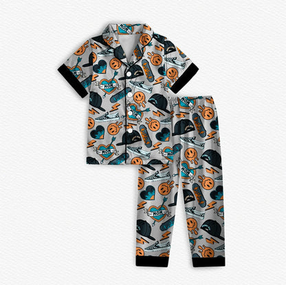 Mama's Skater Boy Bamboo Short Sleeve & Pants Lounge Set