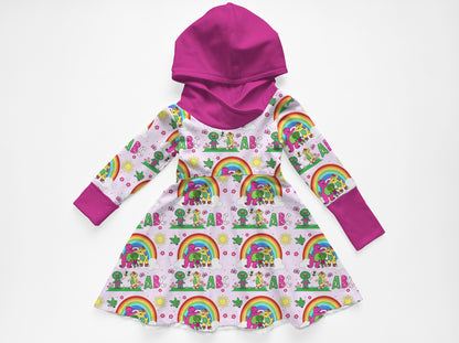 Barney & Butterflies Bamboo Long Sleeve Hooded Twirl Dress