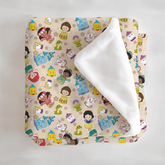Tan Princess Tiny People Minky Blanket