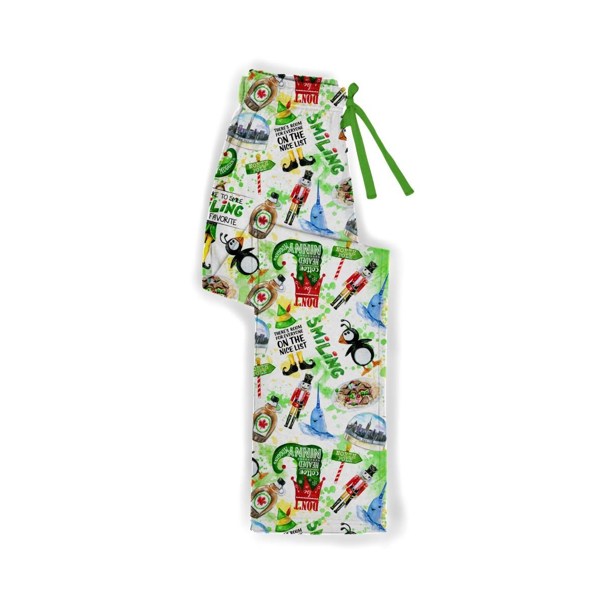 Elf Christmas Bamboo Adult Straight Leg Style Pants