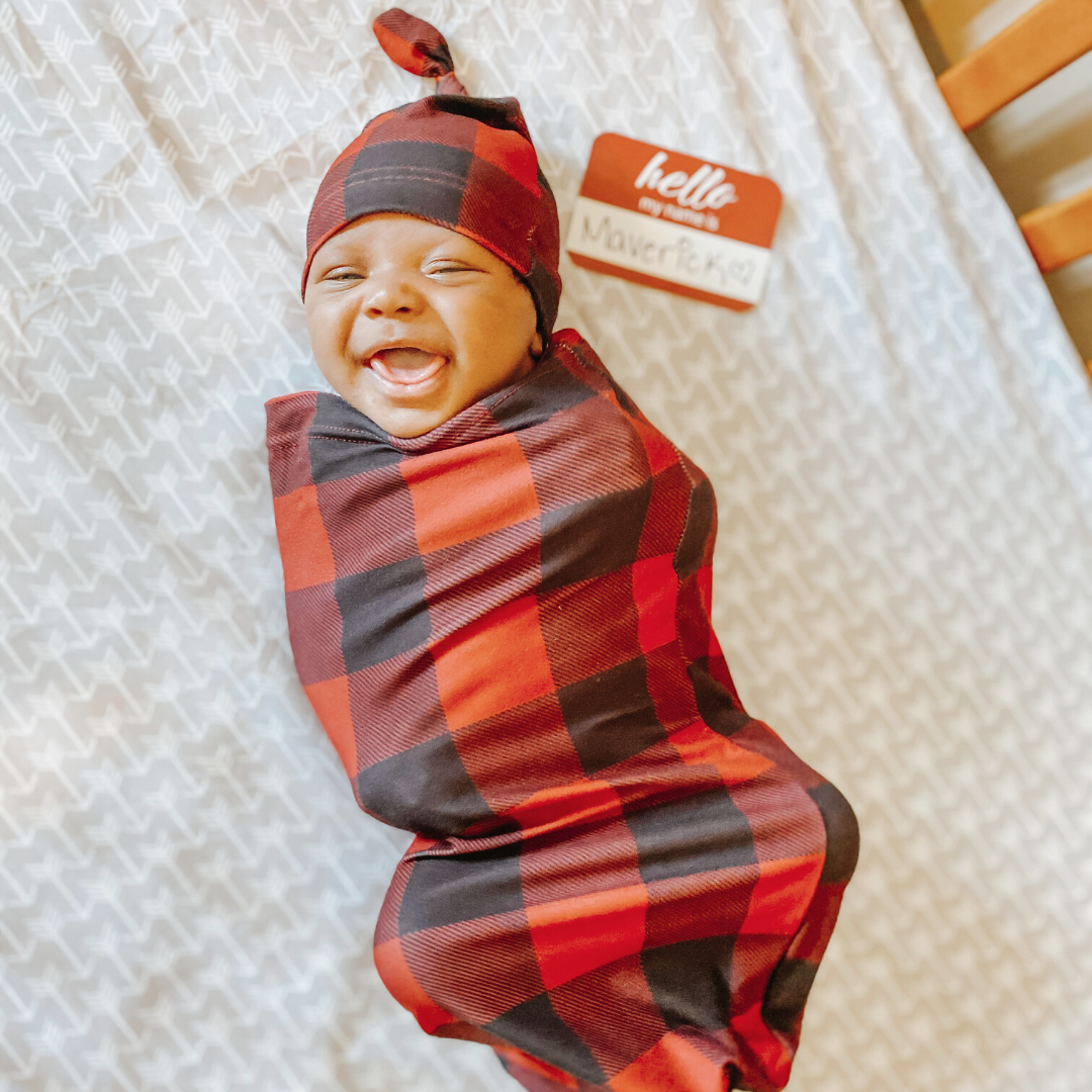 Cutie Cocoon™ Black & Red Buffalo Plaid