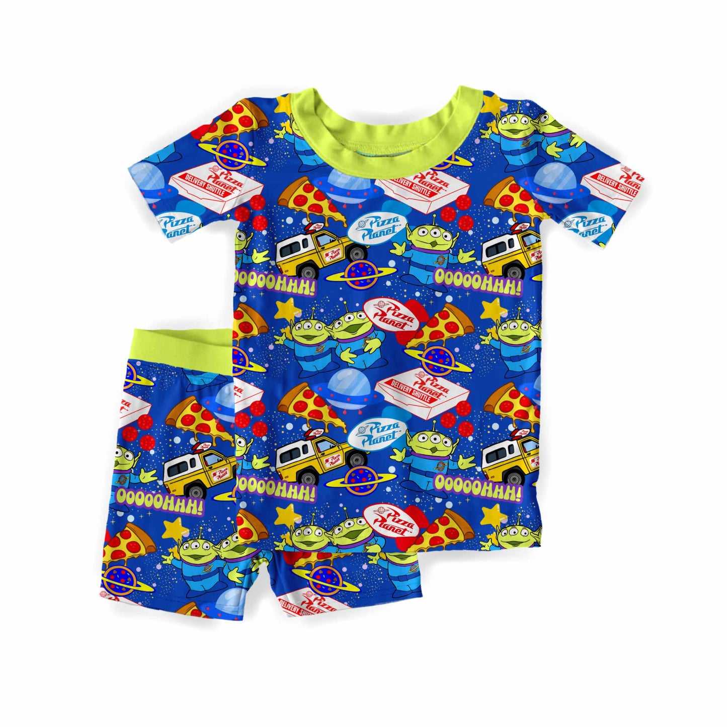 Pizza Planet Pals Bamboo Short Sleeve Shorts Two Piece Pajama Set