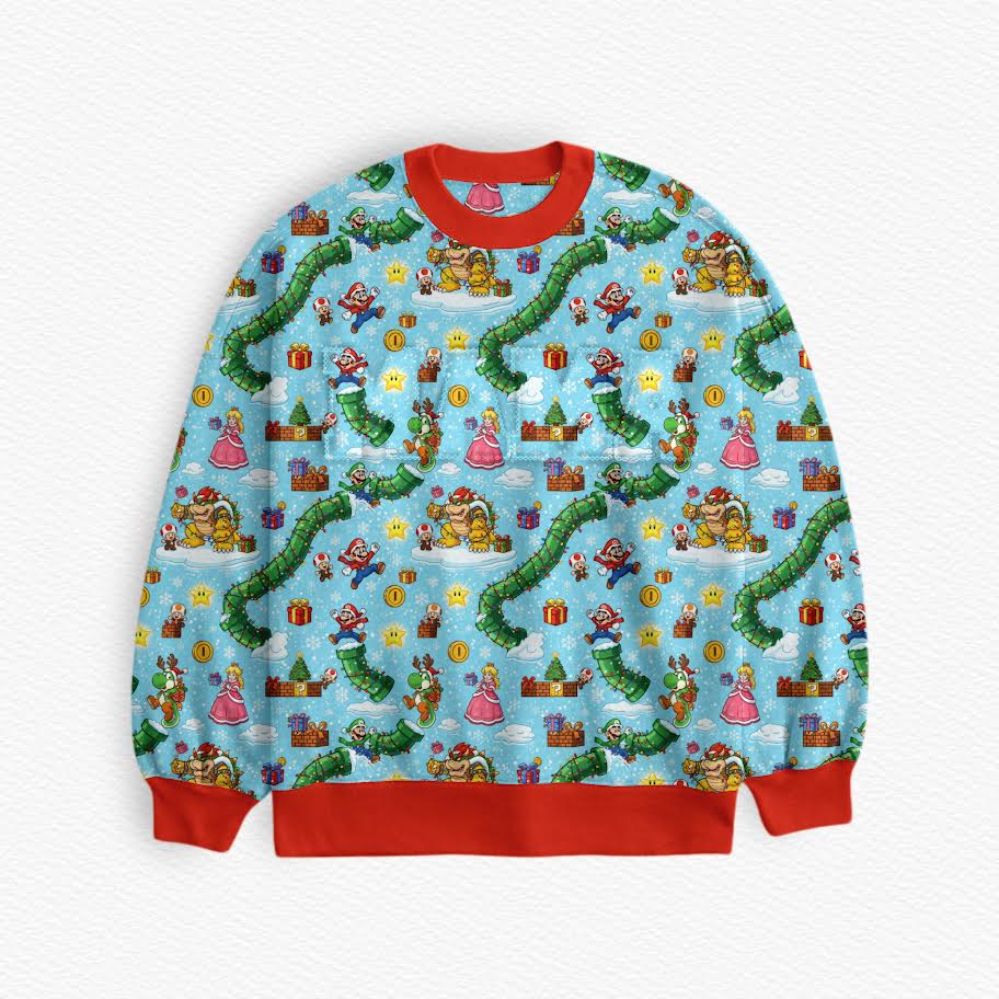 Mario's Christmas Carol Bamboo Adult French Terry Crewneck