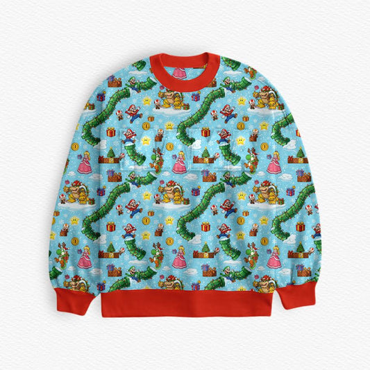 Mario's Christmas Carol Bamboo Adult French Terry Crewneck