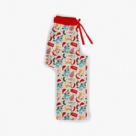 Christmas With The Heelers Bamboo Adult Straight Leg Style Pants