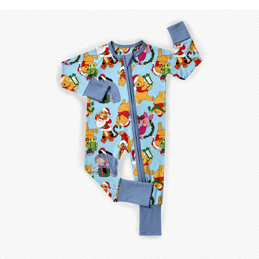 100 Acre Wood Winter Wonderland Bamboo Zippy Pajamas