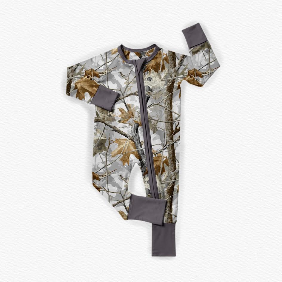 Gray Camo Bamboo Zippy Pajamas