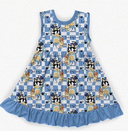 Dad Is My Hero Bamboo Tank Ruffle Dress