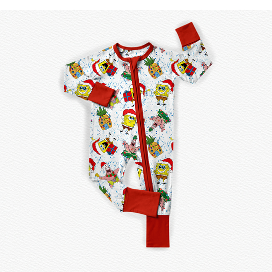 Christmas In Bikini Bottom Bamboo Zippy Pajamas