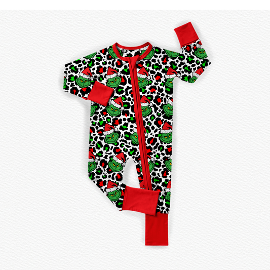 Meowy Grumpmas Bamboo Zippy Pajamas