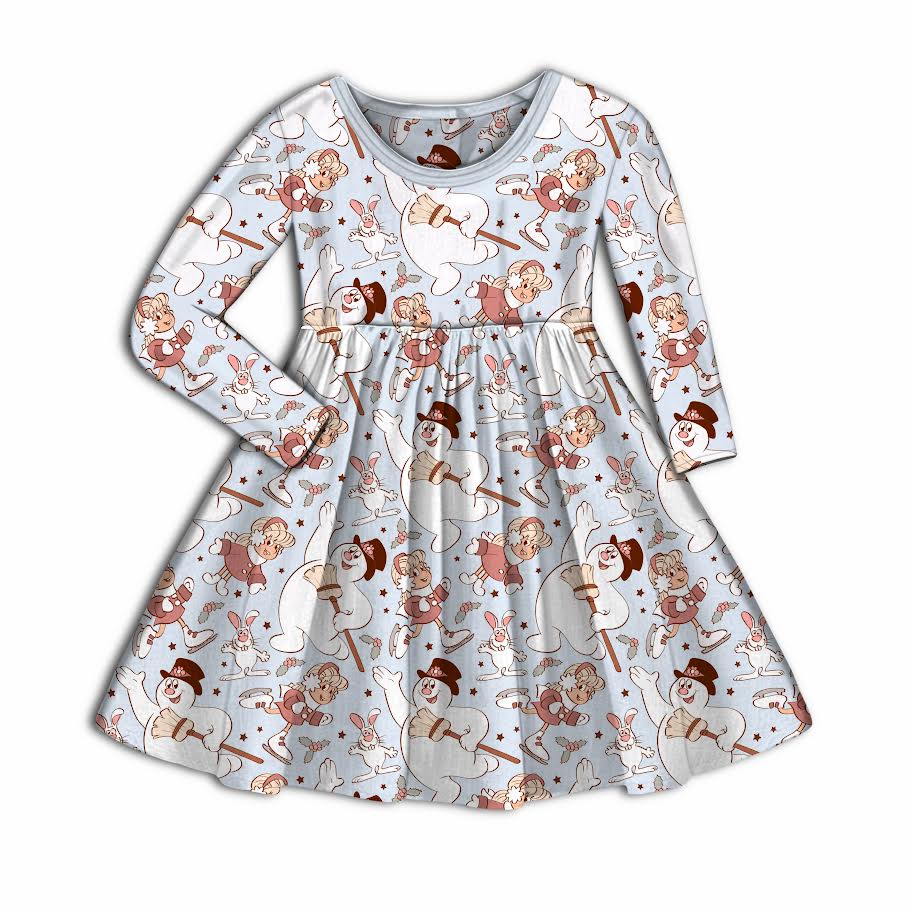 He's A Jolly, Happy Soul Bamboo Long Sleeve Twirl Dress
