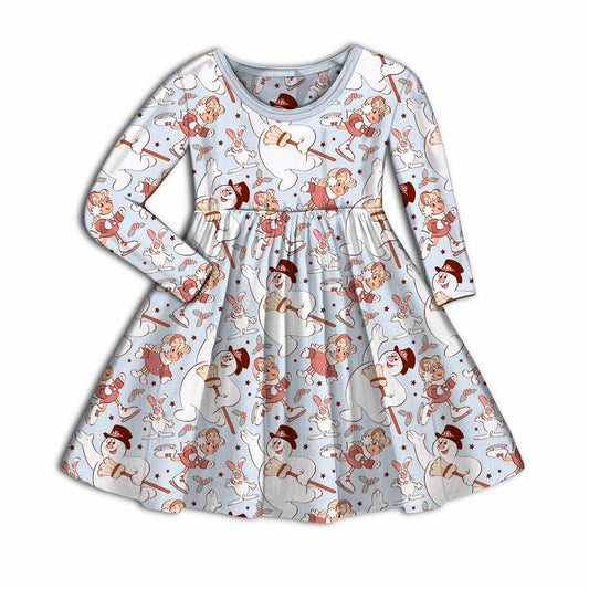 He's A Jolly, Happy Soul Bamboo Long Sleeve Twirl Dress