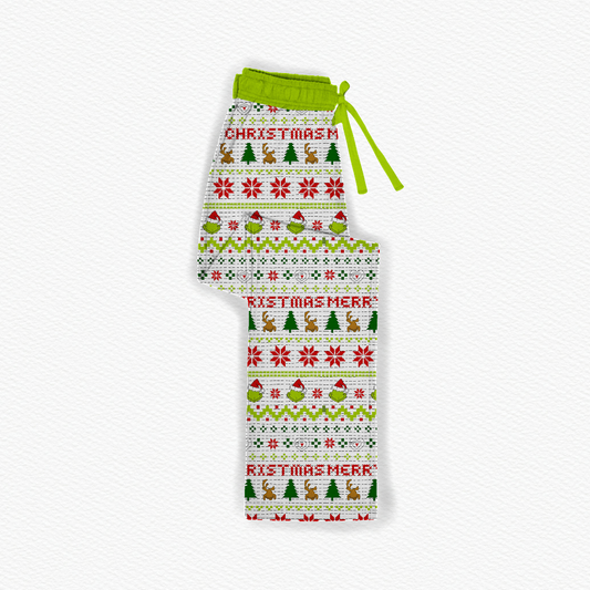Grumpmas Fair Isle Bamboo Adult Straight Leg Style Pants