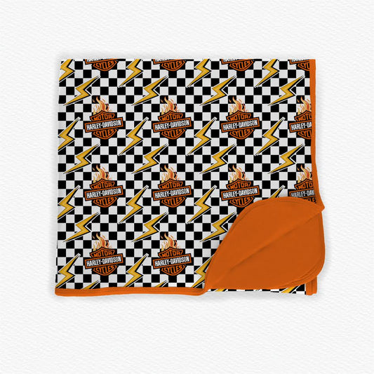 My Daddy Rides A Harley Double Layered Bamboo Blanket