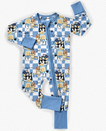 Dad Is My Hero Bamboo Zippy Pajamas