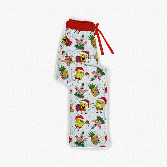 Christmas In Bikini Bottom Bamboo Adult Straight Leg Style Pants