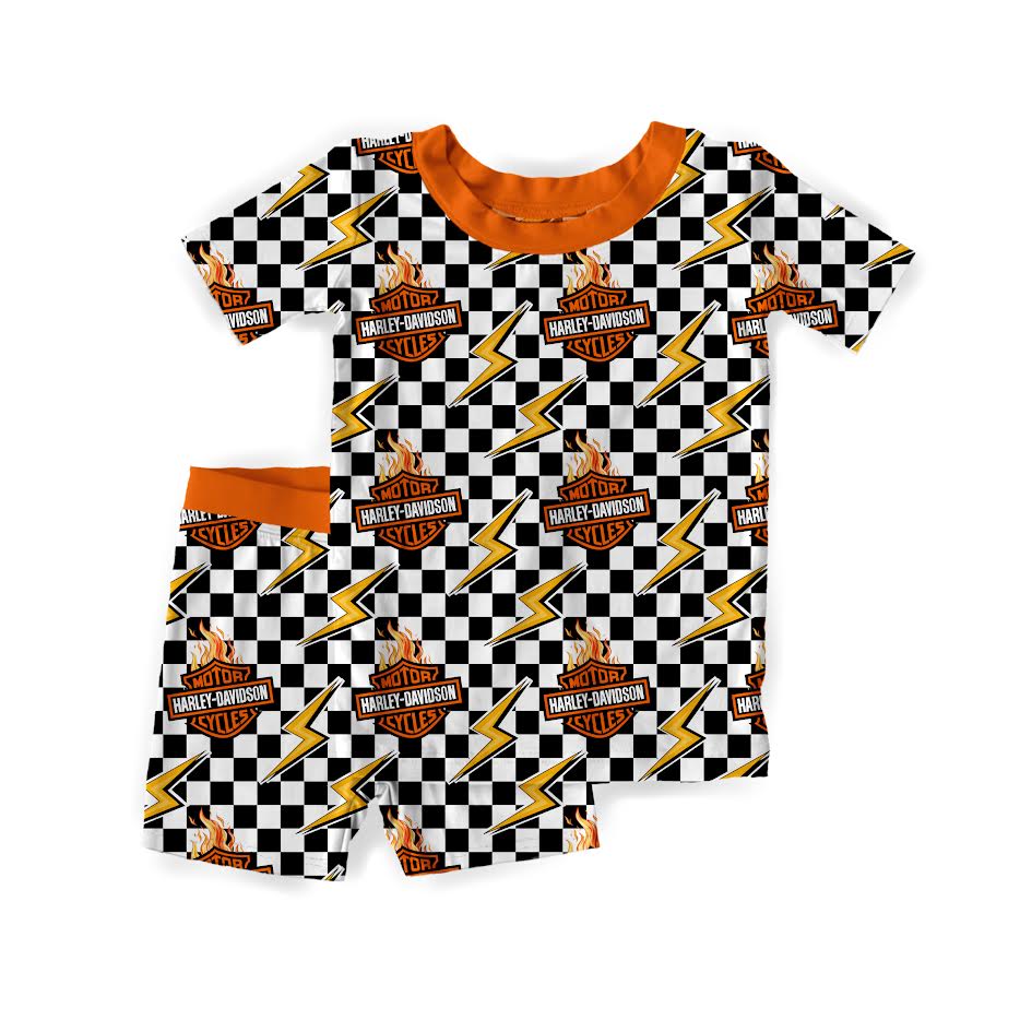 My Daddy Rides A Harley Bamboo Short Sleeve & Shorts Two Piece Pajama Set