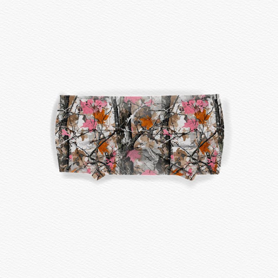 Pink Camo Bamboo Bow Headband