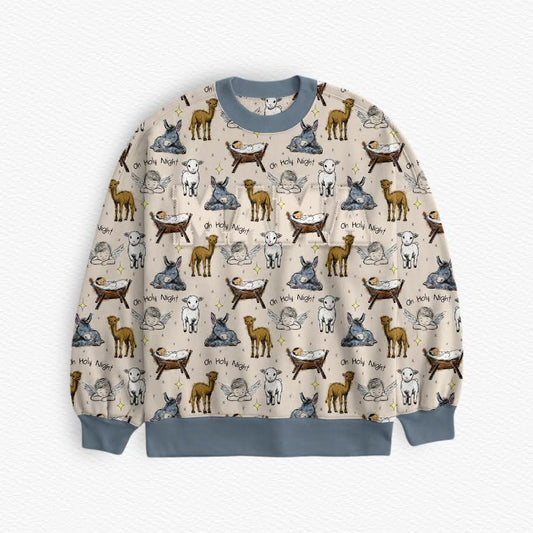 Oh Holy Night Bamboo Adult French Terry Crewneck